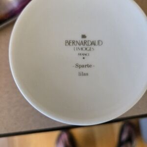 Bernardaud Limoges Sparte Lilas Tea Cup And Saucers SOLD